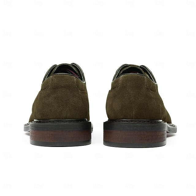 Leather Derby - Classic Cowhide Shoes Men's Genuine Suede