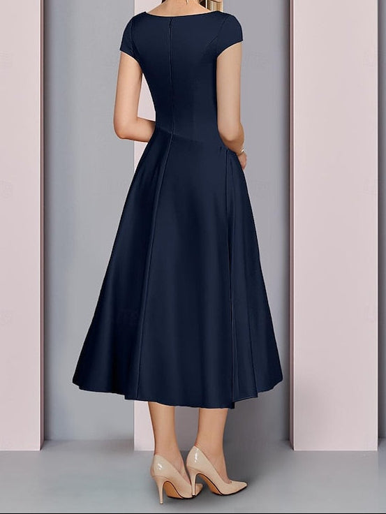 Guest of the A-Line Wedding Mother Neck Elegant Bride V Dress