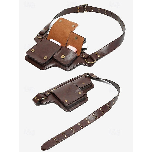 Bag Utility Women's with Vintage Belt Faux Leather