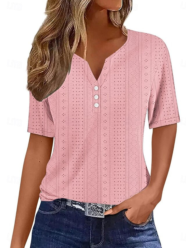 Women's T Shirt Solid Color Plain Stylish Modern Casual