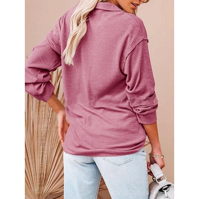 Women's Popover Shirt Casual Shirt Corduroy Shirt Blouse
