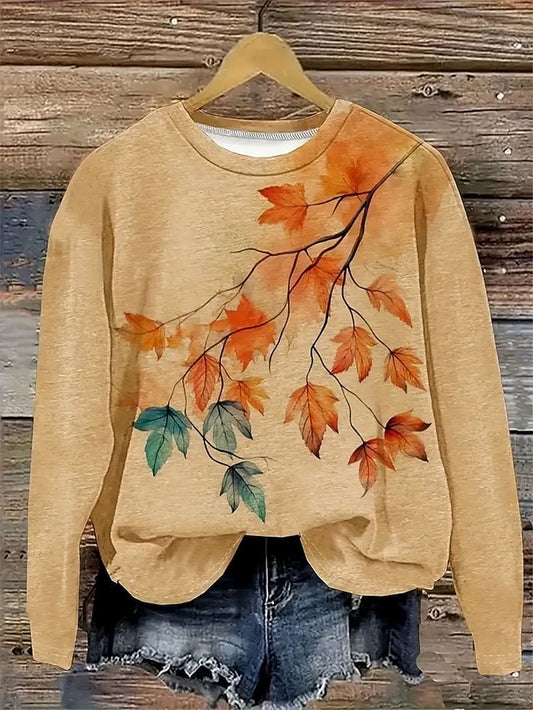 Women's Tunic Floral Graphic Casual Long Sleeve Crew Neck