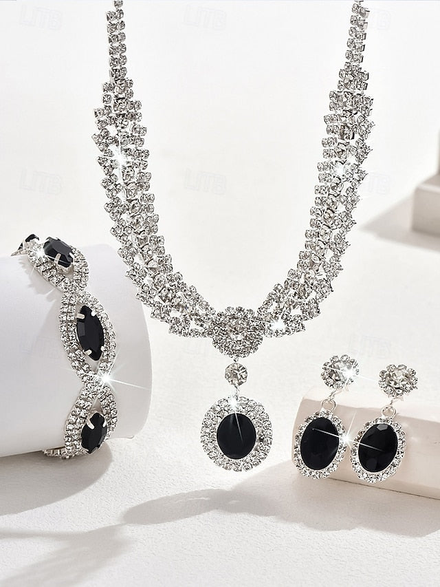 – for Women Jewelry Necklace Crystal Set Elegant Green Luxury
