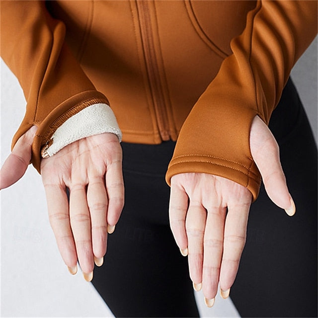 Women's Yoga Top Stand Collar Thermal Warm Quick Dry