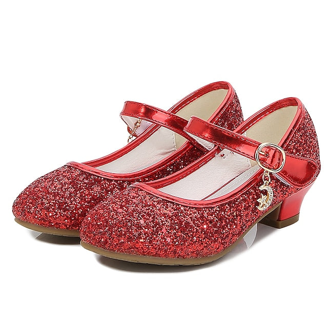 Jane Girls' Glitter Heel Low Sparkly Mary - Shoes