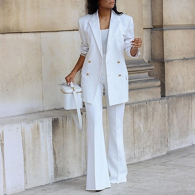 Women's Blazer Blazer Suits Wide Leg Pants Dress Pants