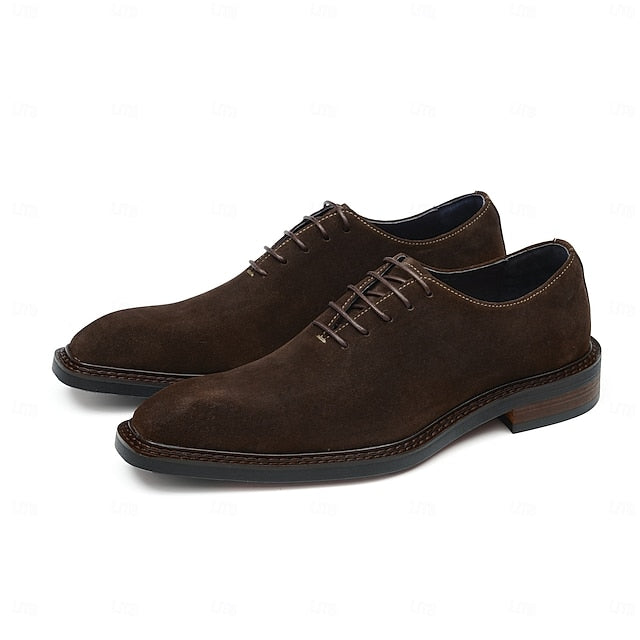 Men's Shoes Oxford Cowhide Suede Leather - Genuine