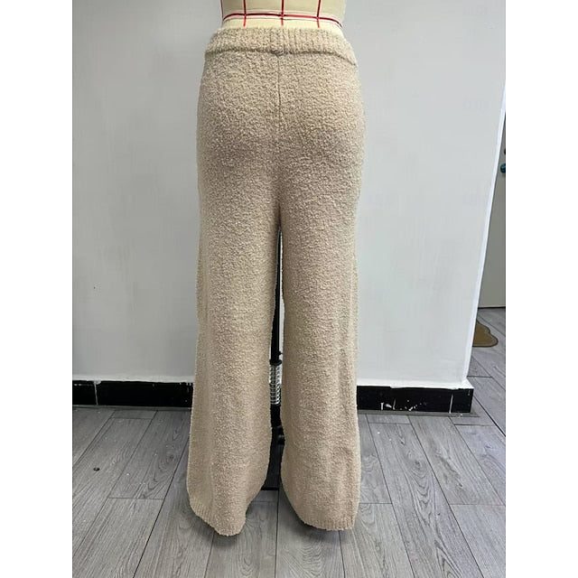 Women's Culottes Wide Leg Fleece Pants Chinos Vacation