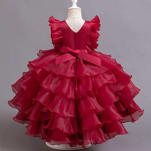 Kids Asymmetrical Girls' Floral Dress Party