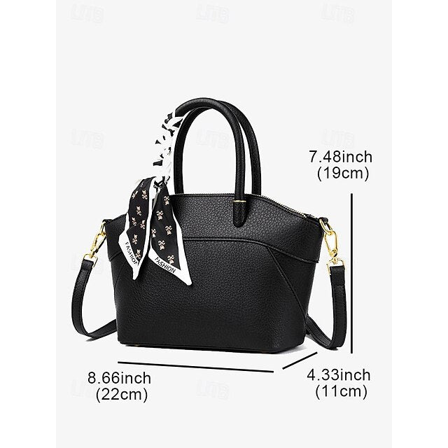 Leather Office Handbag Holiday PU Daily Bucket Bag Women's