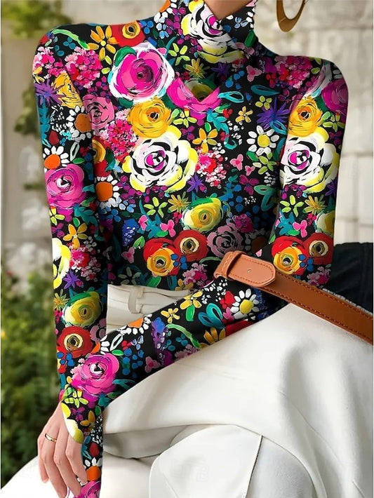 Women's Tunic Floral Graphic Plants Elegant Vintage Stylish