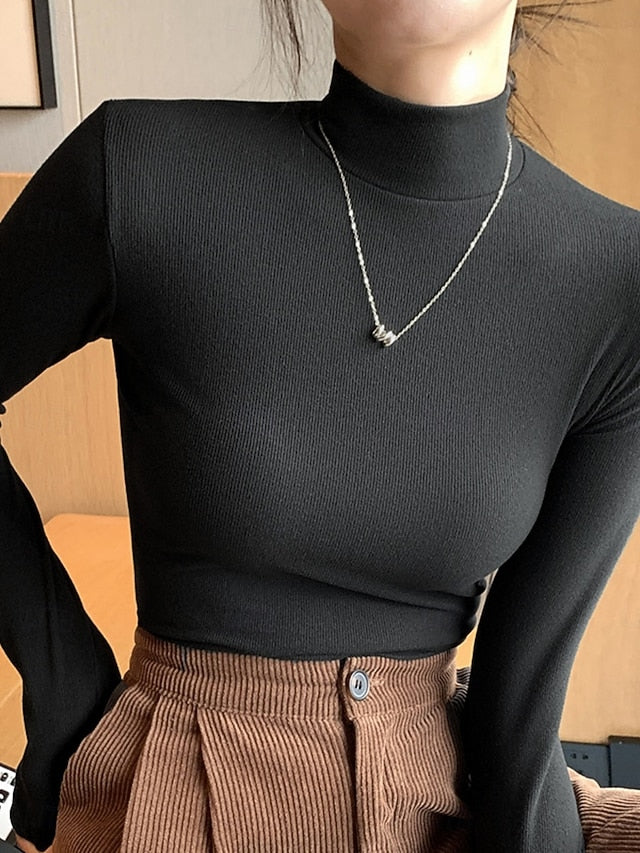 Women's Blouse Solid Color Elegant Stylish Basic Long