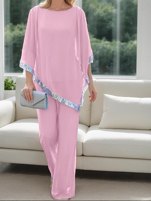 Elegant Dress of Bride Mother Two Simple the Pantsuit Piece