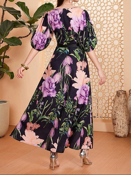 Dress Mother Elegant V Floor Length of the Bride A-Line Neck