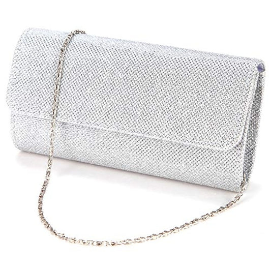 Clutch Evening Elegant Purse – Women's Glitter Silver