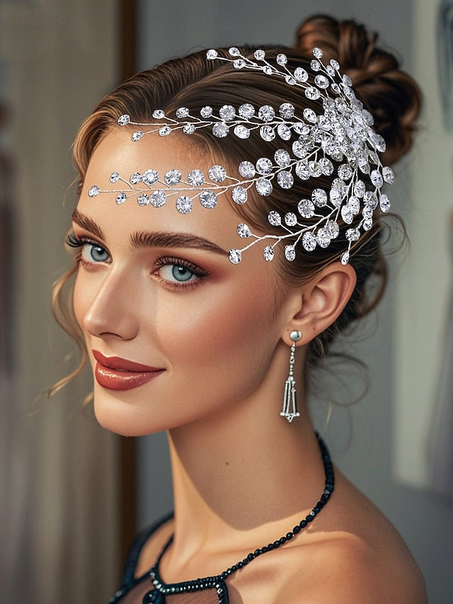 Bridal Elegant Hair Accessory Crystal and Rhinestone Flower –