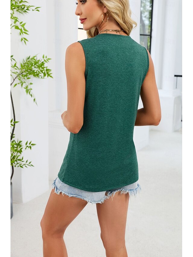 Women's Tank Top Plain Cozy Sleeveless V Neck Long Tops