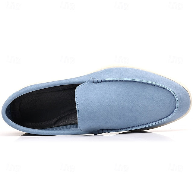 Blue – Faux Men's Loafers Slip-On Light Breathable Casual