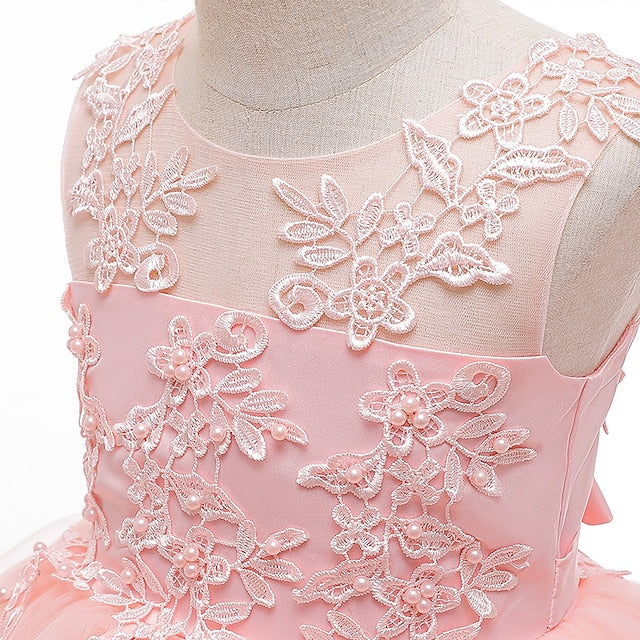 Sleeveless Solid Girls' Color Kids Dress Party