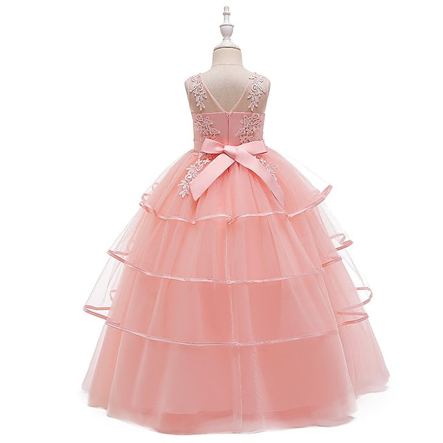 Solid Girls' Kids Party Color Sleeveless Dress