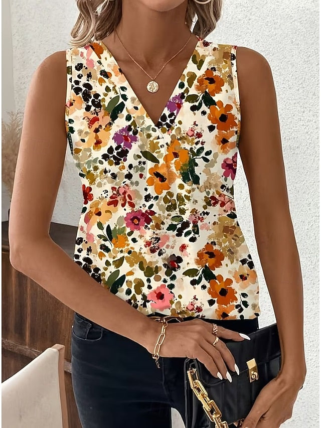 Women's Tank Top Floral Graphic Plants Elegant Vintage