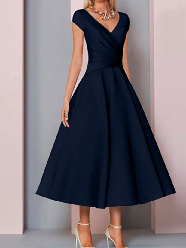 Guest of the A-Line Wedding Mother Neck Elegant Bride V Dress