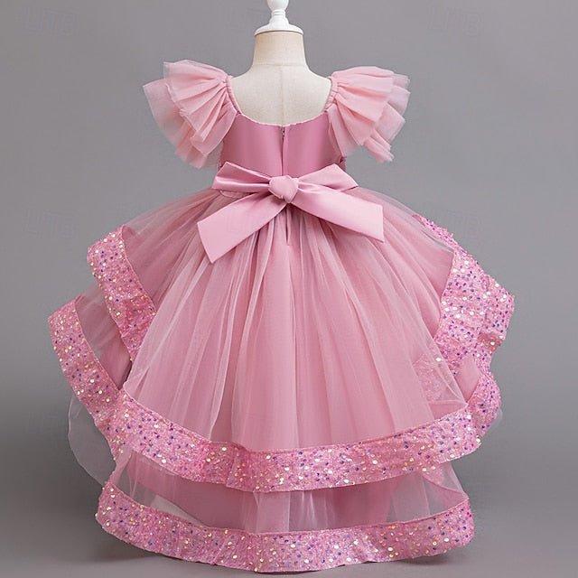 Wedding Dress Sleeveless Girls' Special Kids Party Sequin