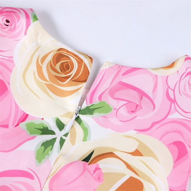 Party Floral Sleeve Kids Girls' Short Dress Flower