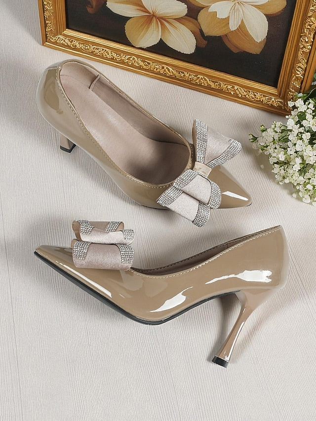 Nude Patent High Toe - Pumps Women's Pointed Leather Heel