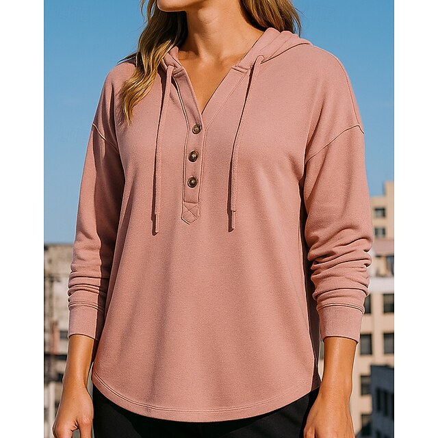 Women's Casual Sweatshirt Pullover Hoodie Drawstring Long