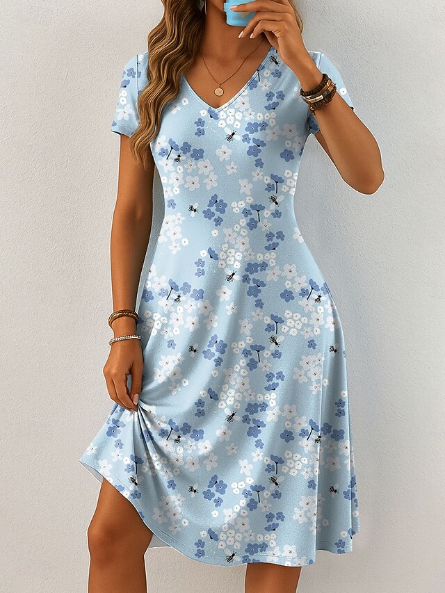Easter Women's Midi Dress Casual Dress T Shirt Dress Tee