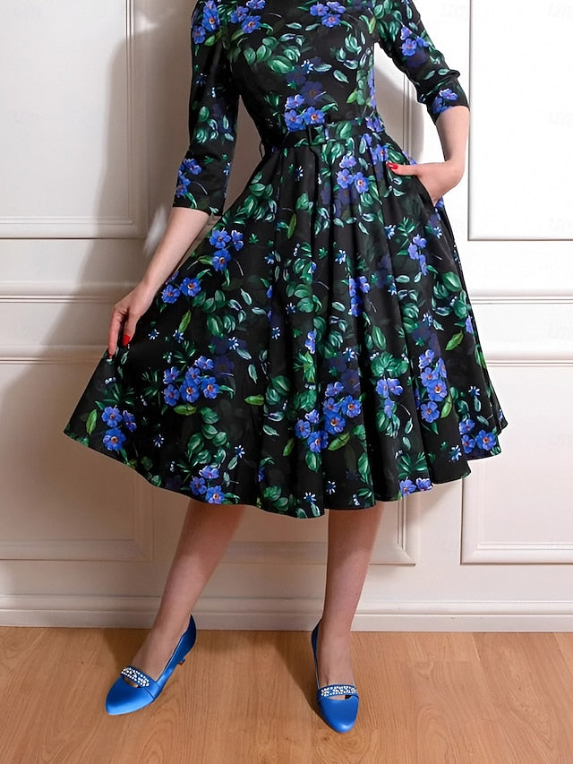 Blue Women's Rhinestone with Satin Kitten Heels