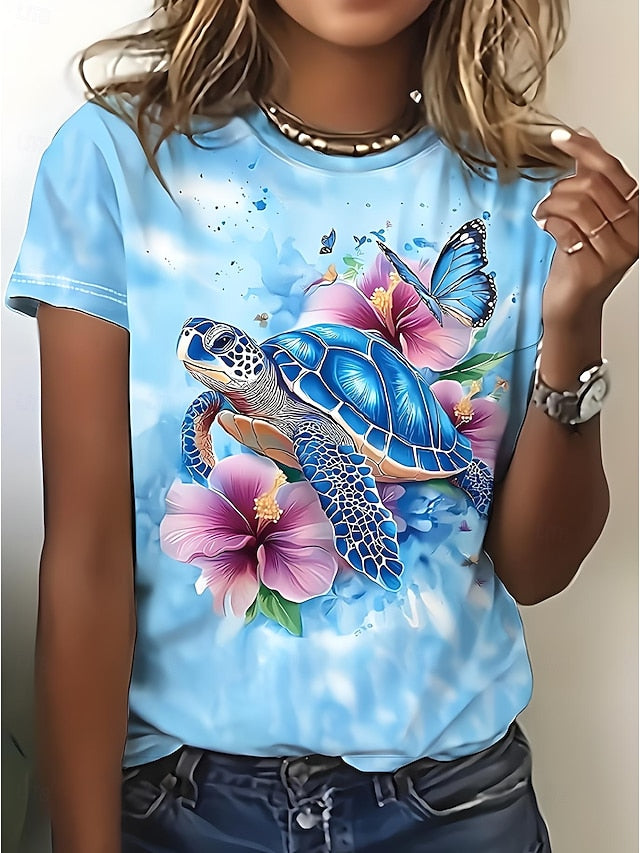 Women's T Shirt Print Floral Graphic Rose Elegant Vintage