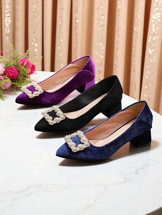 and Purple Glitter Pointed Toe Pearl Flats Women's with