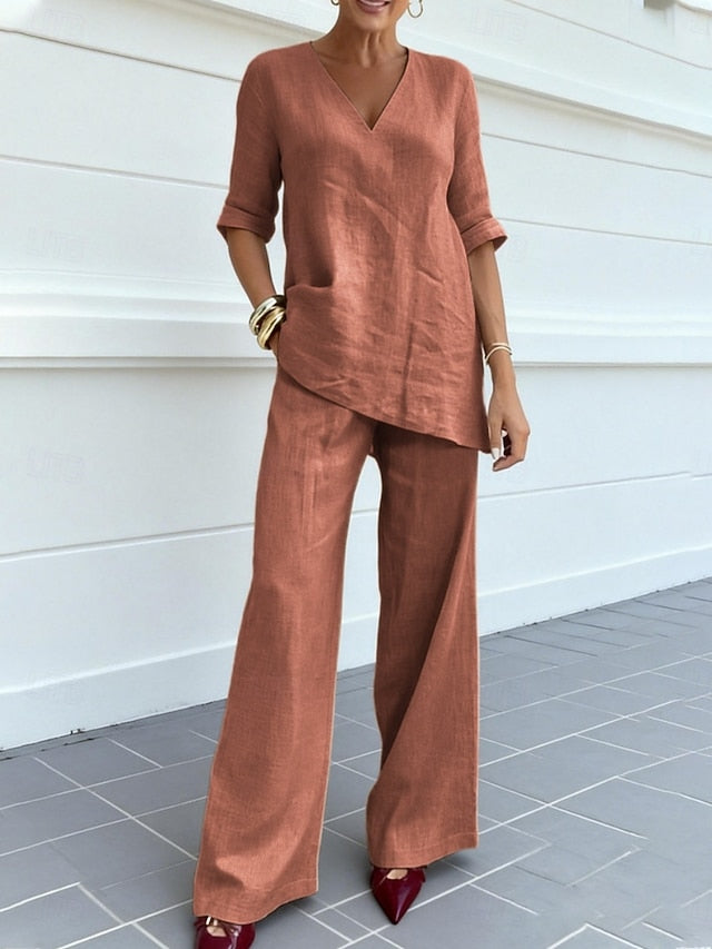 Women's Two Piece Sets Pants Sets Bolero Top Half Sleeve V