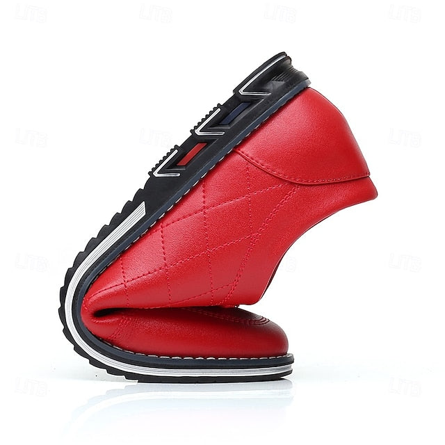 Men's - Stylish Sneakers Blue Quilted Leather Faux Lace-Up