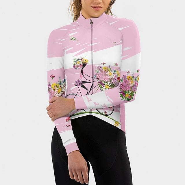 Women's Cycling Jersey Patterned Floral Botanical Flower