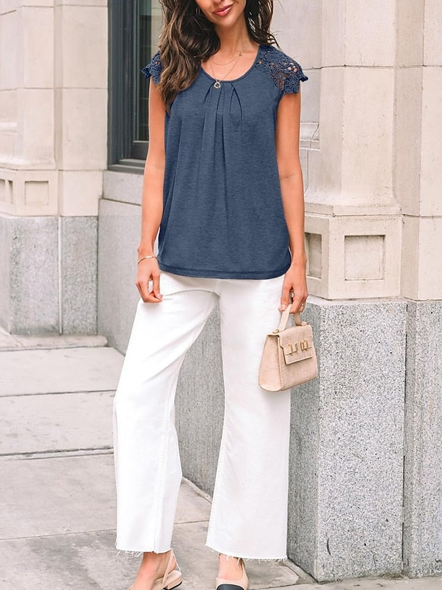 Women's T Shirt Solid Color Plain Fashion Stylish Classic