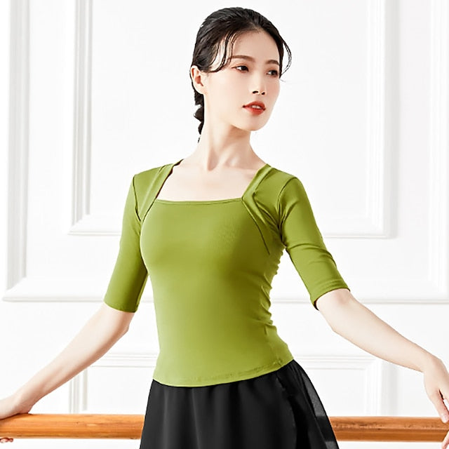 Activewear Top Pure Color Women's Performance Training Half
