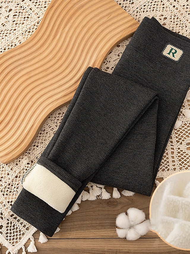 Women's Fleece Lined Leggings Fleece Pants Leggings Fashion