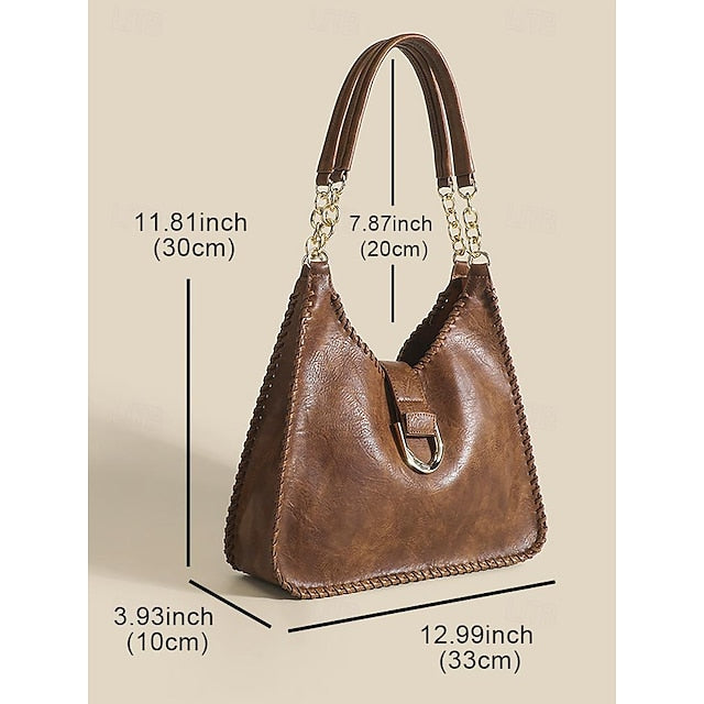 Large Strap Vintage Women's Chain with – Bag Hobo Leather