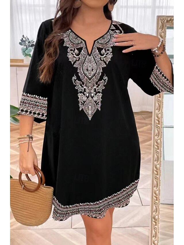 Women's Mini Dress Boho Dress Print Dress Fashion Classic