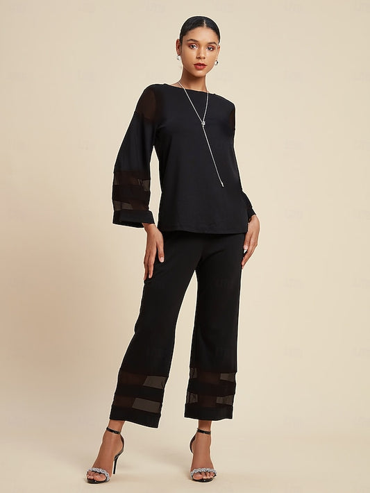 Women's Chiffon Modal Illusion Sleeve Matching Shirt &