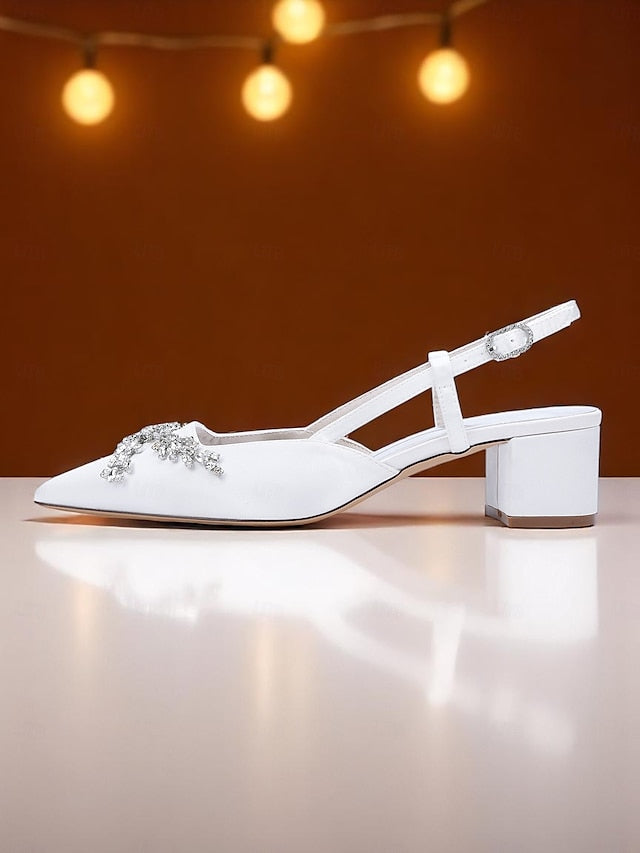 Black Women's Satin Heels Slingback