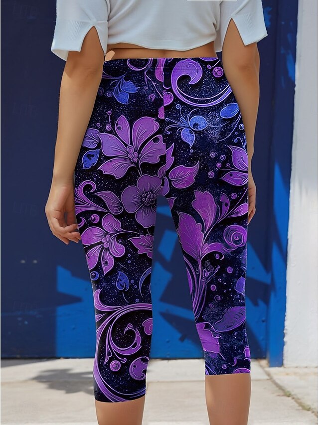 Women's Leggings Vacation Vintage Fashion Capris High Waist