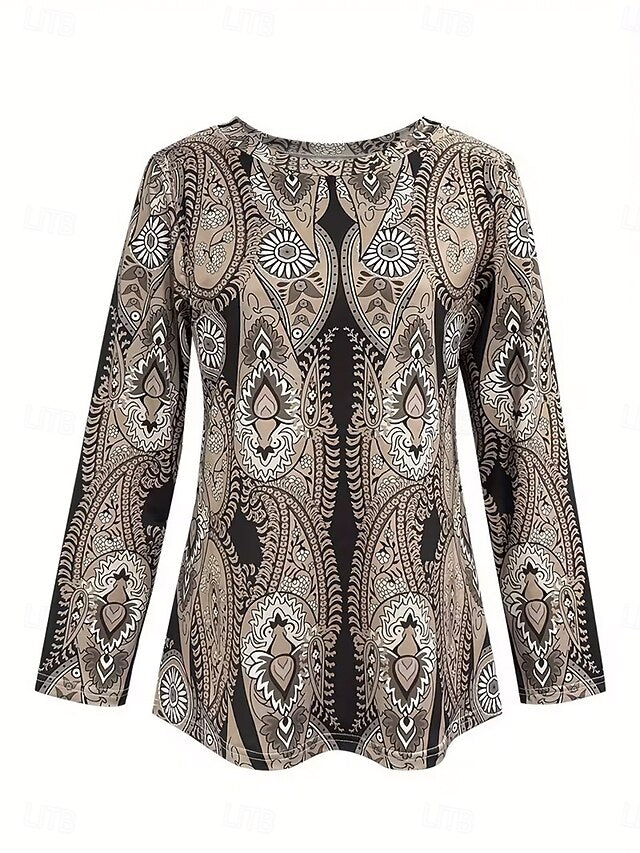 Women's T Shirt Print Graphic Paisley Elegant Fashion