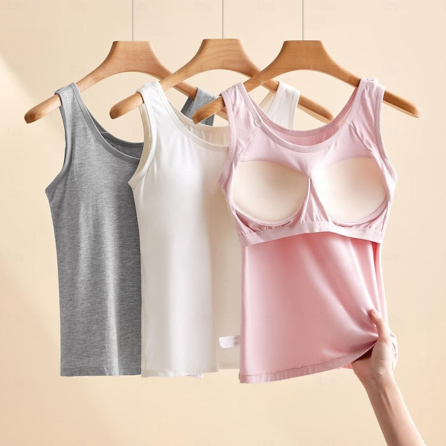 Women's Camisole Tank Tops Seamless Scoop Neck Sleeveless