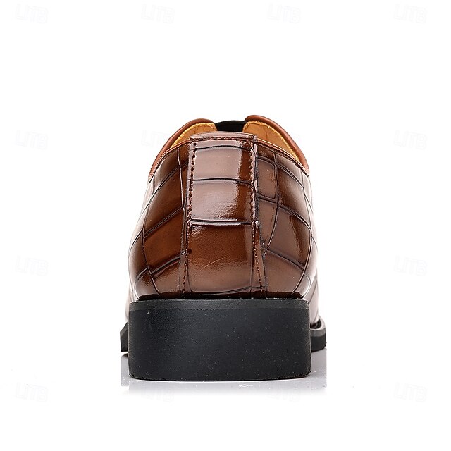 – Shoes Pattern Slip-On Burgundy Men's Crocodile