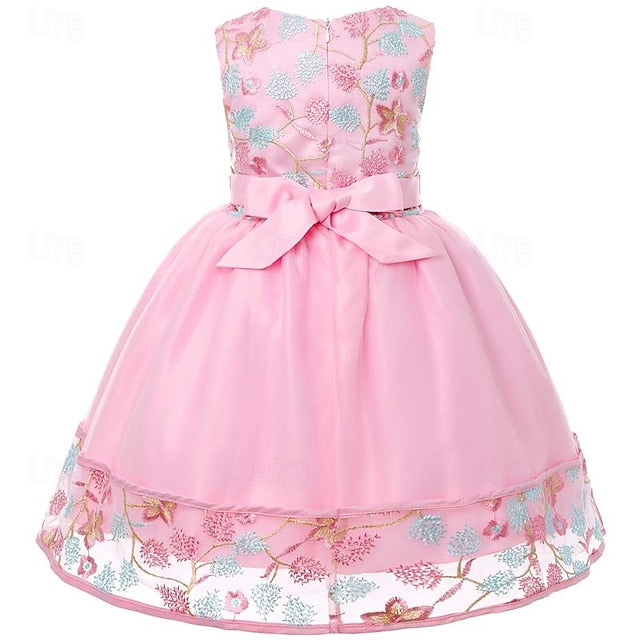 3D Dress Flower Girls' Girl Sleeveless Party
