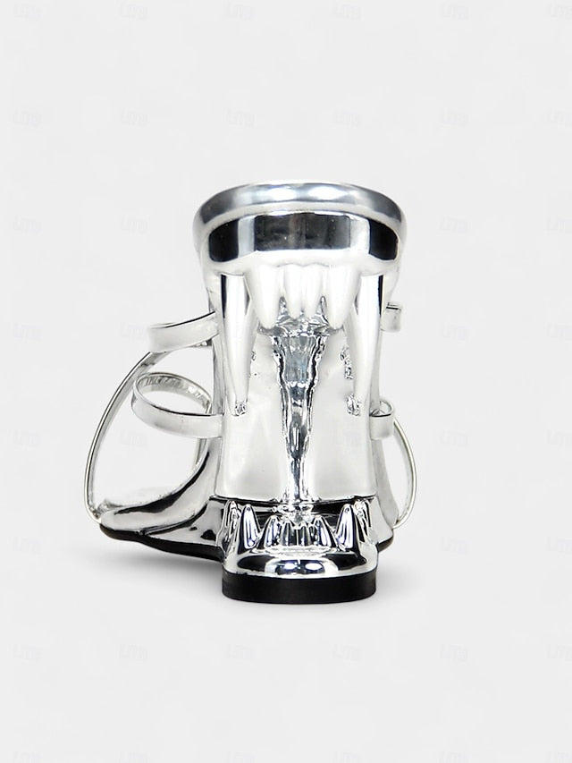 Gold Flat Heel Metallic Sculpted - Unique with Design Sandals